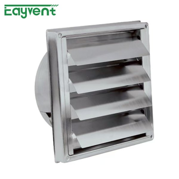 Self-Dropping Louver Dryer Exhaust Vent - Stainless Steel Square Wall Vent