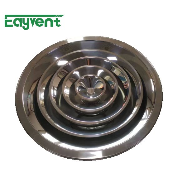 304 Stainless Steel Round Air Diffuser | Corrosion-Resistant Adjustable HVAC Ceiling Vent