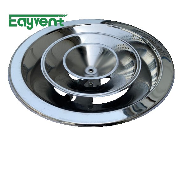 Stainless Steel Round Air Diffuser - 304 Grade Adjustable Blade Ceiling Vent