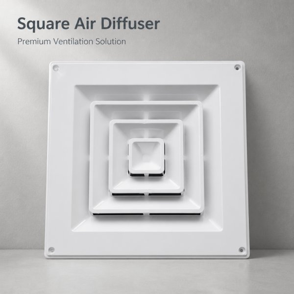 ABS Square Ceiling Air Diffuser | Adjustable Louver HVAC Vent