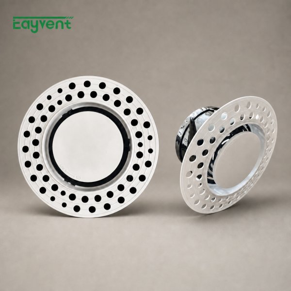 Round Bathroom Exhaust Vent — White ABS Circular Ceiling Diffuser for Kitchen and Toilet Ventilation
