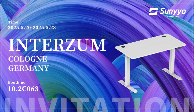 Vista previa de la exposición de escritorios de pie Sunyyo - INTERZUM 2025