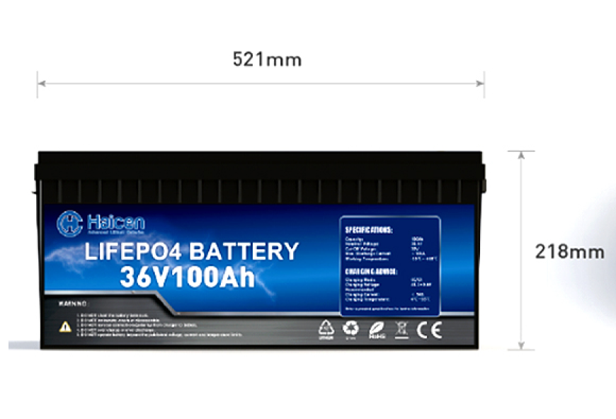 Haicen Power G4D-36V100Ah Smart LiFePO4 Lithium Battery for Trolling Motors