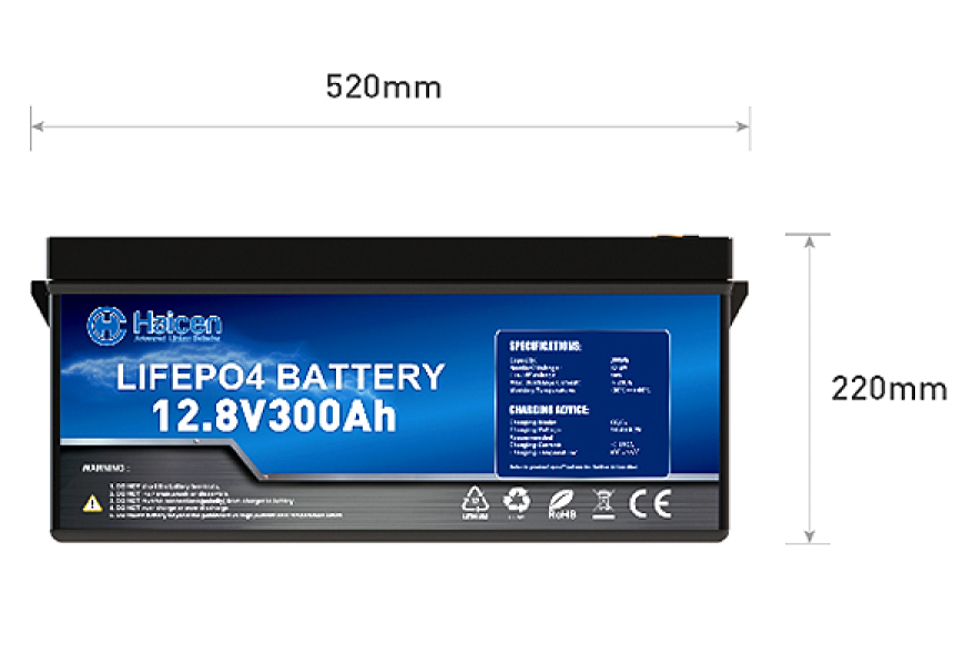 Haicen 12V380Ah G8DS LiFePO4 Battery for RV, Solar Systems and Marine