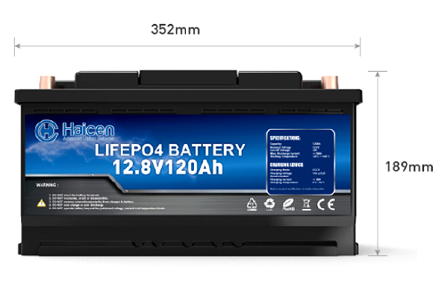 Haicen Power 352Series-12V120/150Ah LiFePO4 Lithium Battery for RVs, Marine 