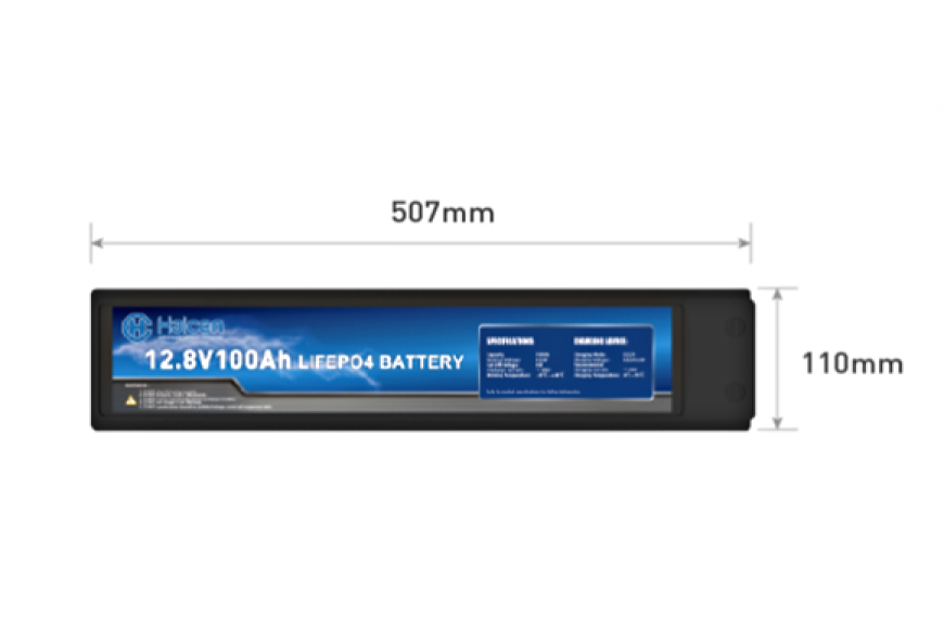Haicen 507S Series-12V100Ah Slimline Smart LiFePO4 Lithium Battery for RVs, Marine and replacement of lead-acid battery