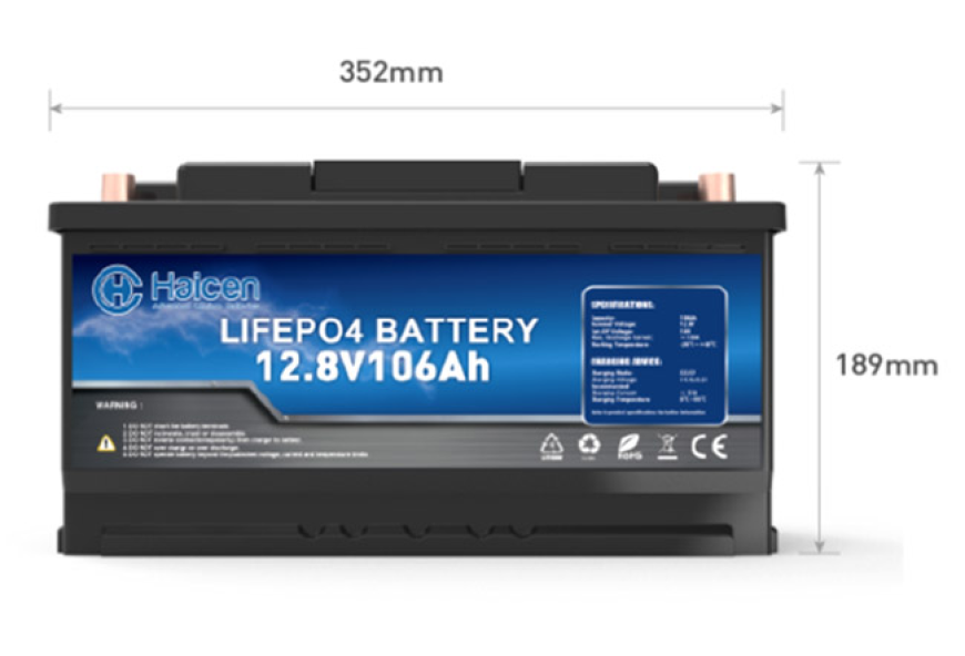 Haicen 352S-12V106Ah Prismatic Lithium Batteries for RV and replacement of lead-acid battery