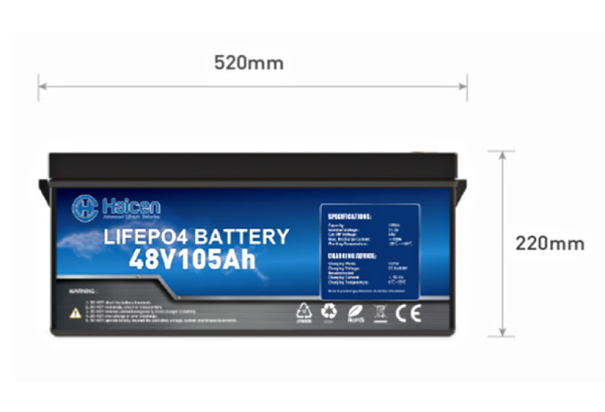 Haicen Power 48V105Ah HCG8DS LiFePO4 Lithium Battery for Golf Carts