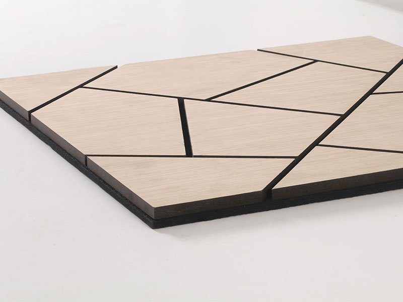 Acoustic Timber Wall Panels-Geometric Acoustic Panels-Abstra Misty Oak-600×600