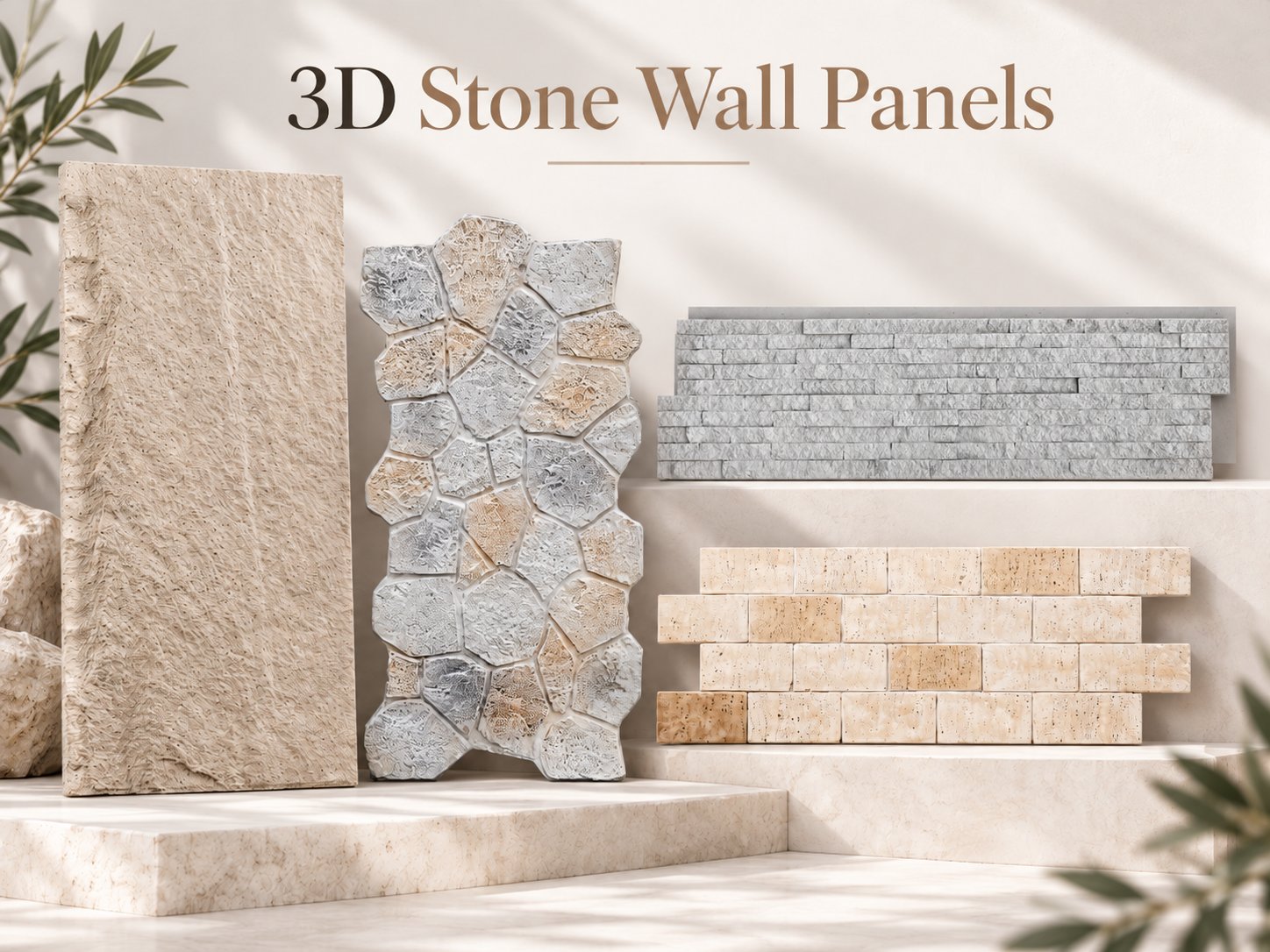 3D Stone Wall Panels