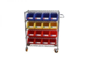 Wire Shelving Trolley With Storage Bins WST3614-008 (1203)