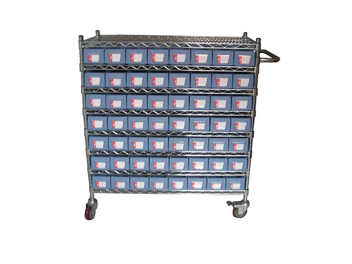 Wire Shelving Trolley With Shelf Bins WST23-6109 (1177)