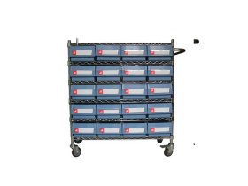 Wire Shelving Trolley With Shelf Bins WST15-4214 (1197)