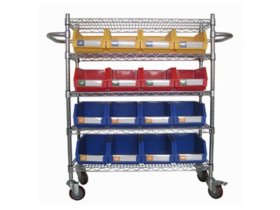 Wire Shelving Trolley With Storage Bins WST3614-003 (1209)