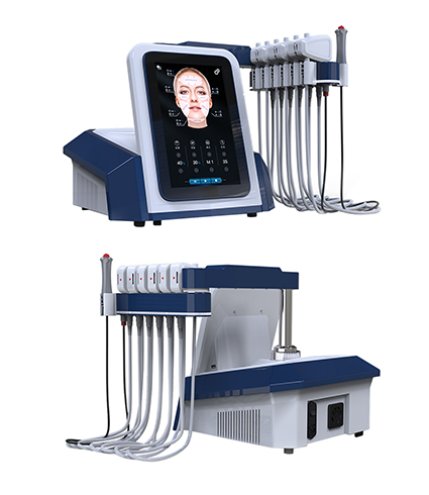 Adjustable intensity EMS+RF machine