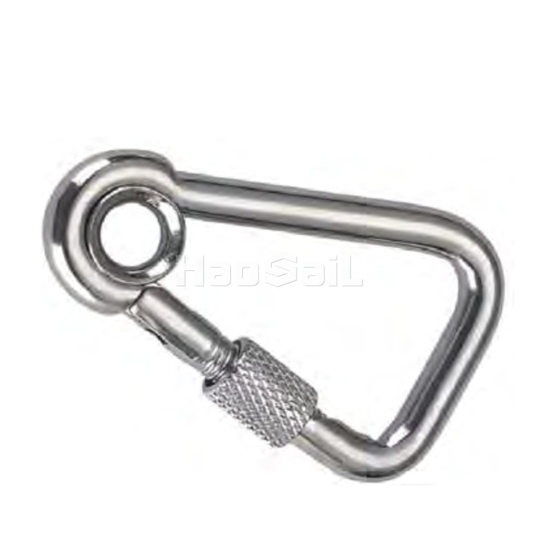 oblique angle snap hook with eyelet and screw