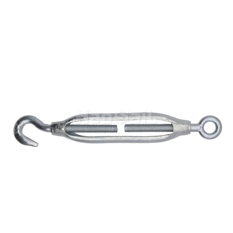 Forged eye and hook turnbuckle for tension adjustment