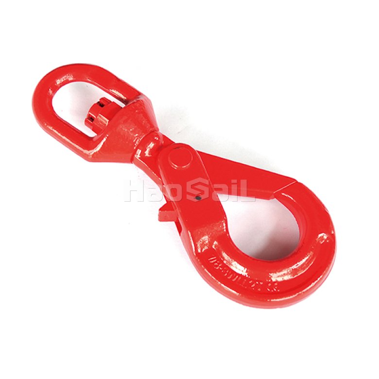g80 swivel self-locking hook without bearing forged steel