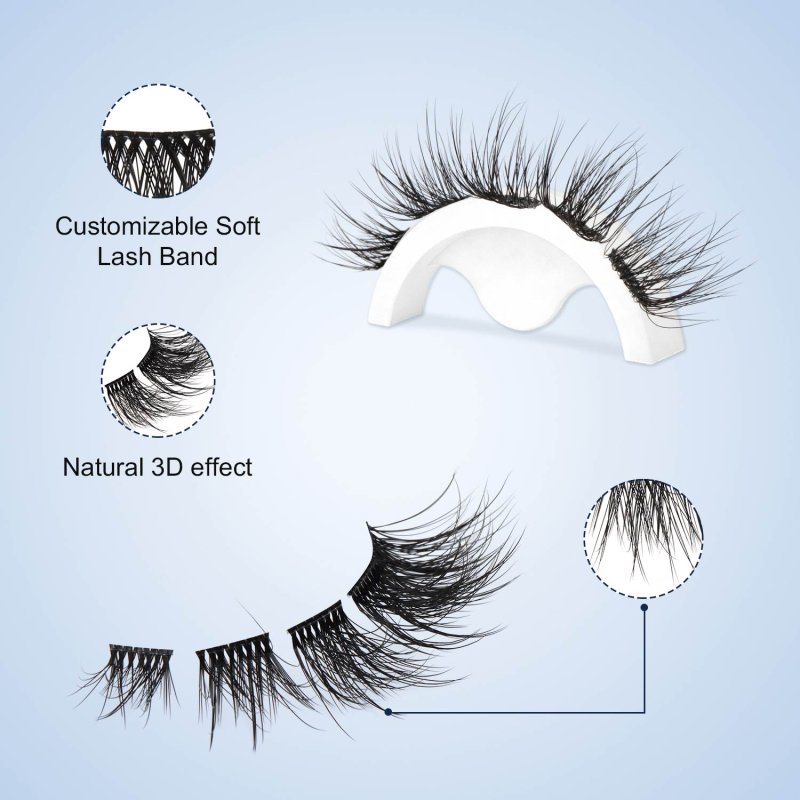 faux mink wispy segment lashes