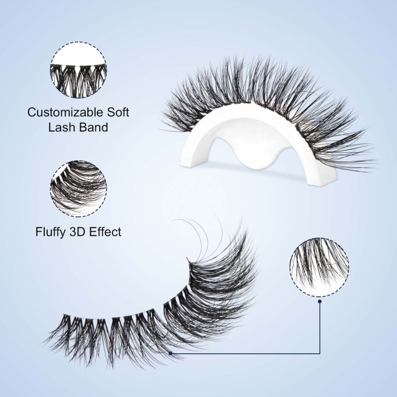 fluffy faux mink segment lashes
