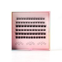 faux mink clear band cluster lash extension