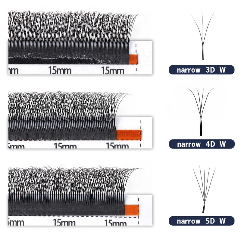 narrow 3d vs 4d vs 5d lashes