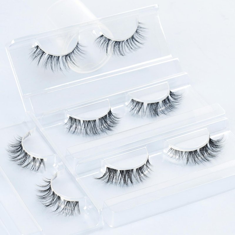 clear band faux mink segment lashes
