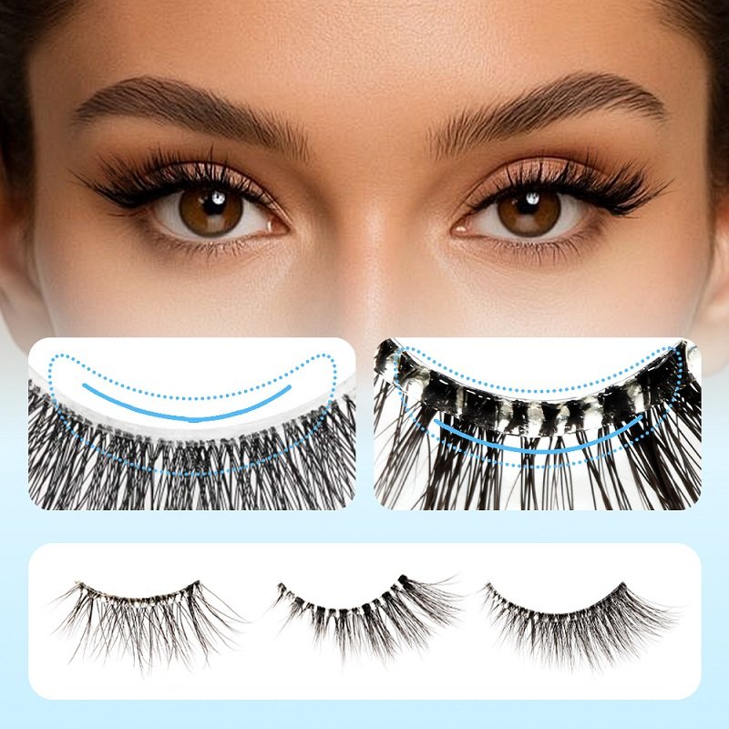 clear adhesive press on strip lashes