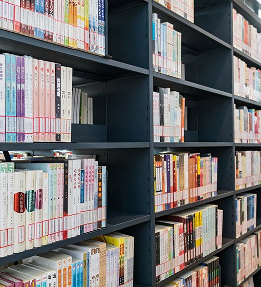 library bookshelves