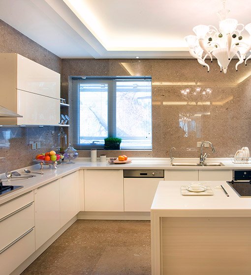 Acrylic glossy kitchen cabinets