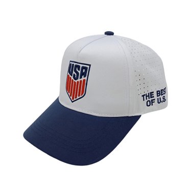 Waterproof Quick Dry Laser Cut Holes Breathable Taslon Nylon Polyester 5 Panels 3D Embriodery USA Sport Baseball Cap 