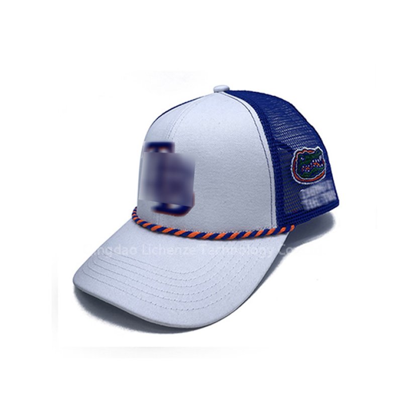 Colorful Rope Fashion Sport Headwear Cotton Twill 6 Panels 3D Embroidery Mesh Net Hat Trucker Cap