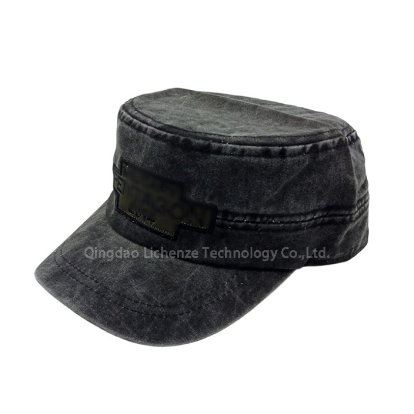 Hats Wholesale Custom Baseball Cap Multi Panel Embroidery Patch Army Black Washed Twill Military Cap
