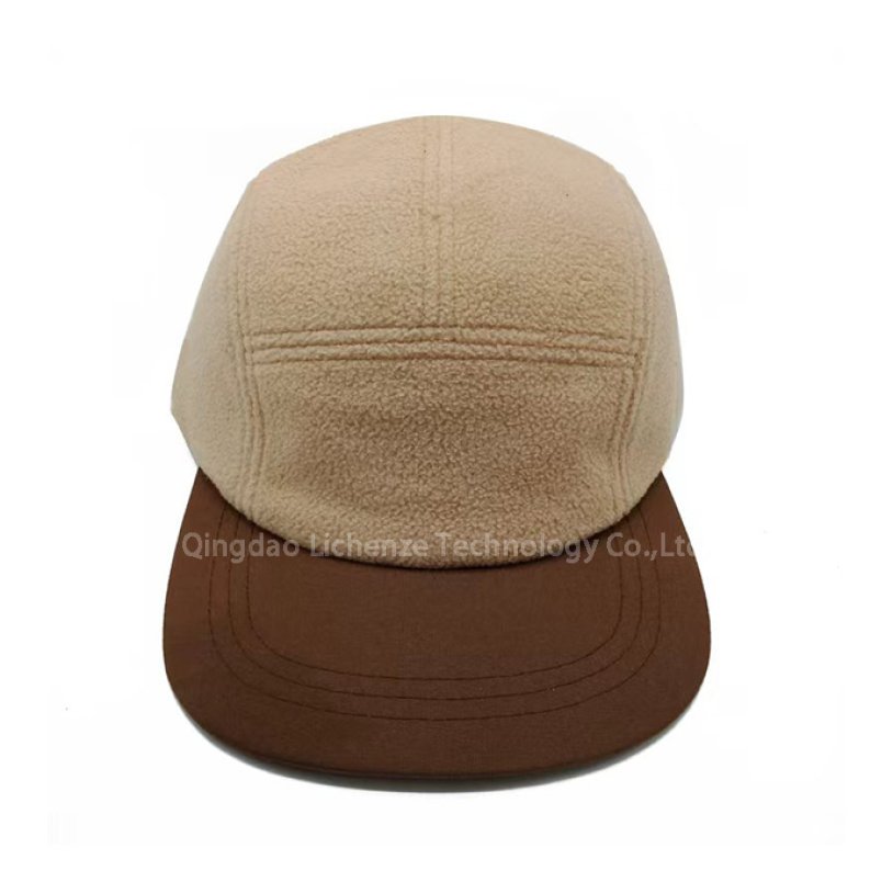 Fleece Polyester Fabric 5 Panels Unstructured Winter Hat Sport Camper Cap 
