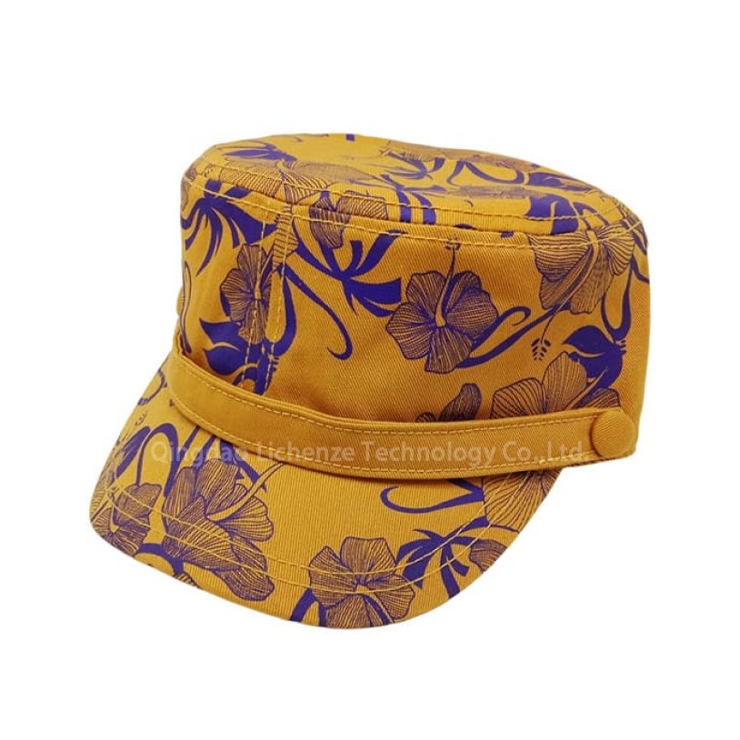 Wholesale Unisex Fitted Hats Combat Cap Common Image Four Seasons for Outdoor AOP Print Cotton Twill Military Cap