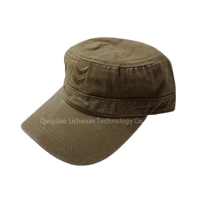 Outdoor Tactical Patrol Hat Adjustable Classic Vintage Flat Top Custom Logo Multi Panel Washed Sport Cadet Hat Military Cap