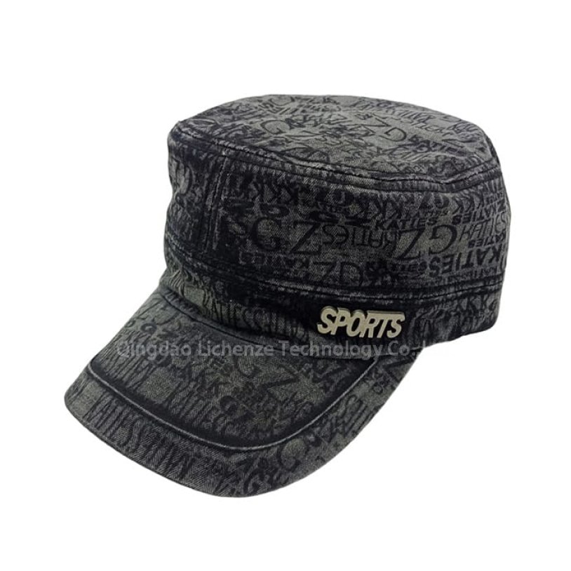 Fashionable design top quality Custom Army Hat AOP Painted Twill Military Cap