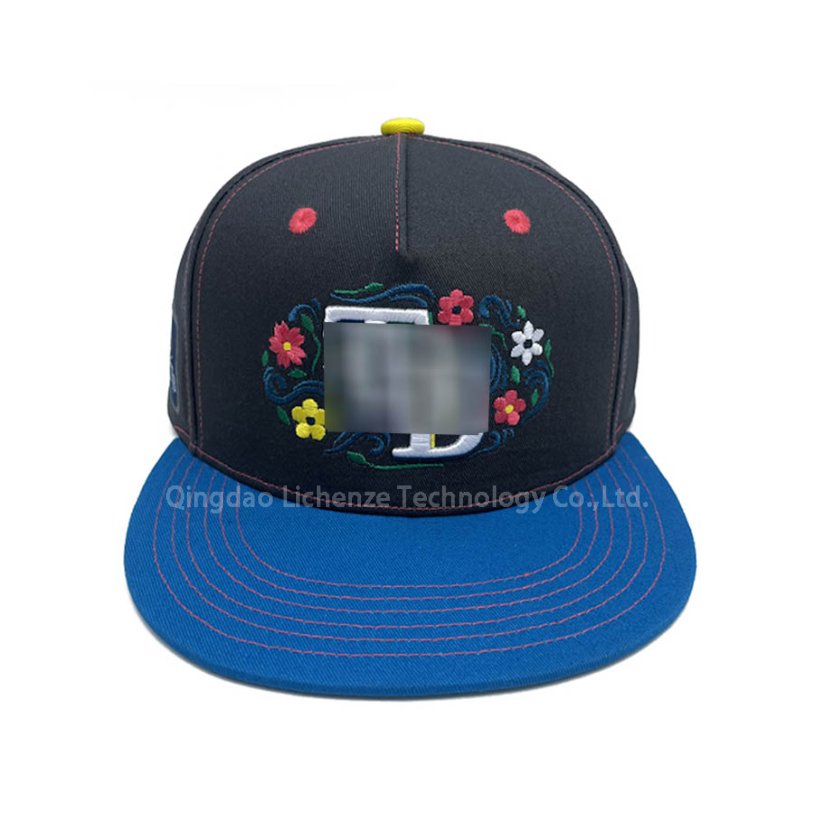 Famous Brand 100%Cotton Twill 5 Panels 3D Embroidery Flat Brim Adjustable Snapback Cap