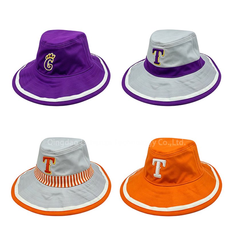 BSCI Custom Logo Fashion Headwear Beach Wide Brim Summer Sun Hat 100% Cotton Twill 3D Flat Embroidery Sport Bucket Hat
