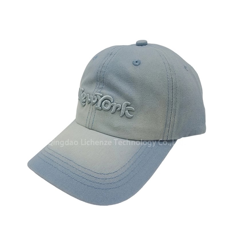 Fashion New York 6 Panels Unstructured Distress Effect Cotton Twill 3D Embroidery Sport Baseball Shaded Washed Cap