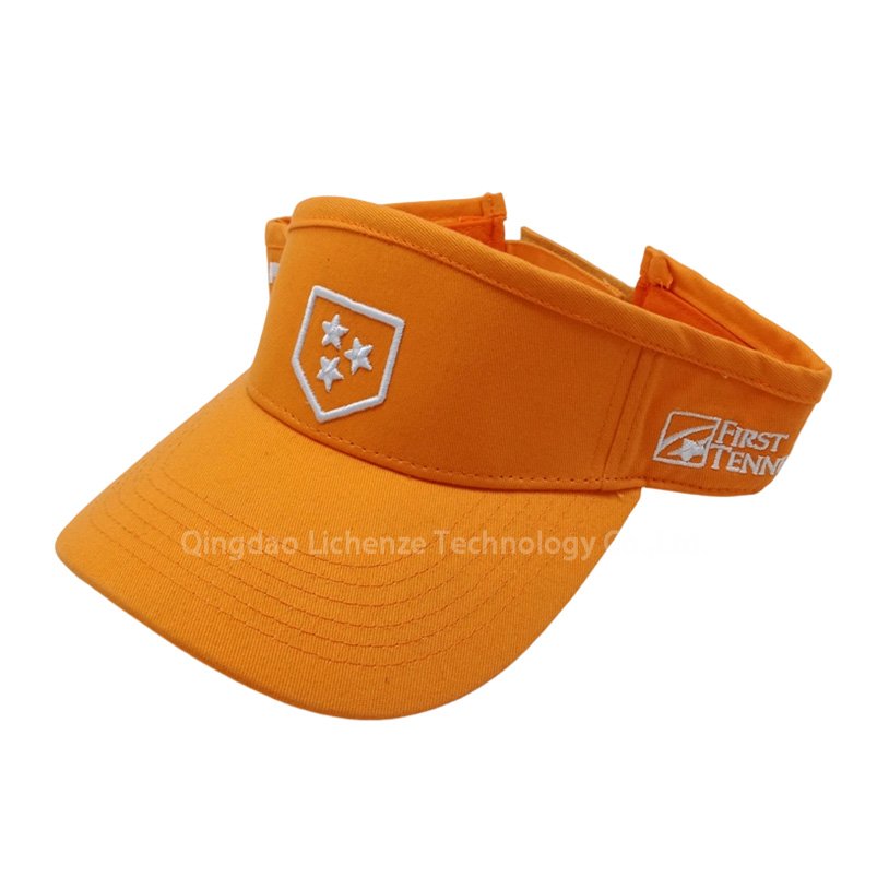 Outdoor Custom 100% Cotton Solid Color Embroidery Summer Sports Sun Protection Visor Cap Sun Visor Hat