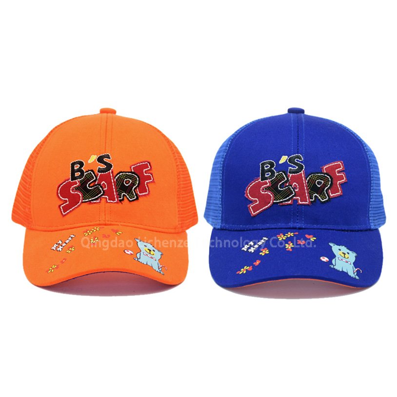 SEDEX Certification Factory Fashion Cotton Twill 6 Panels Embroidery Print Patch Baseball Cap Girl Boy Mesh Hat Kids Trucker Cap