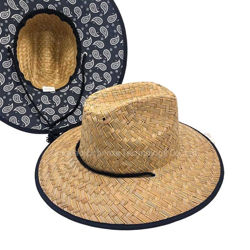 Wholesale Customized Printed UV Sun Protection Summer Fishing Panama Straw Hat for Men Big Wide Brim Character Outdoor Travel Casual