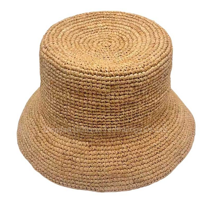 High Quality Hand Embroidered Striped Floppy Beach Raffia Natural Grass Crocheted Straw Hat for Sports Outdoor Travel Casual 