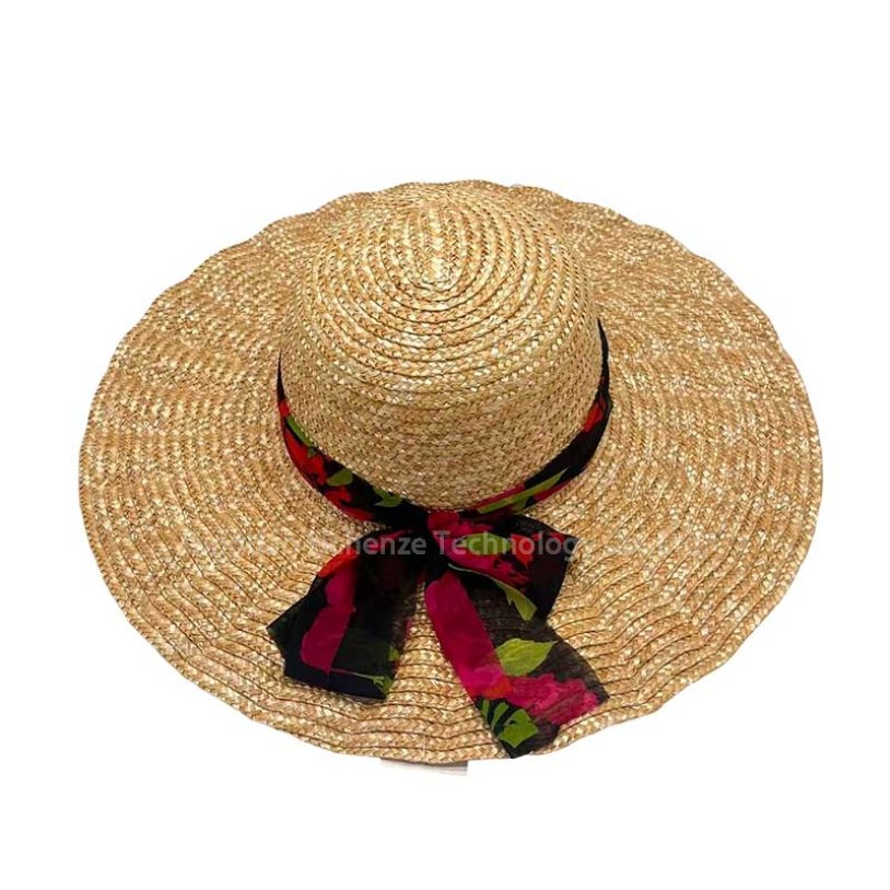 Natural Wheat Straw Boater Hat Sunscreen Sunshade Hat Lace Ribbon for Women Lady Fashion Dress Factory Direct
