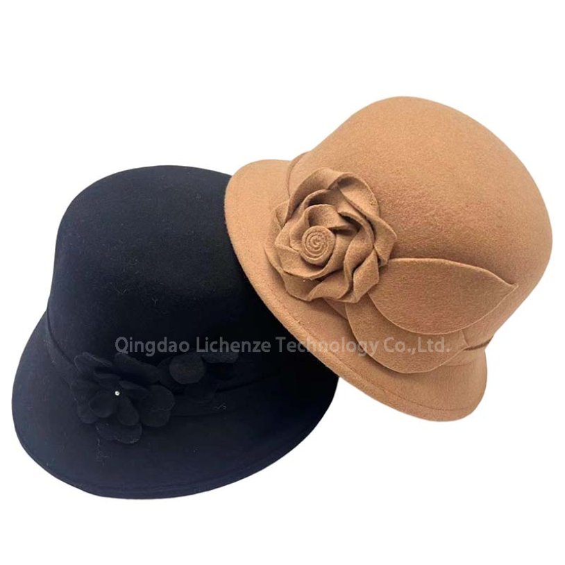 Custom Lady Women Fashion Winter Hat 100% Wool Felt Hat