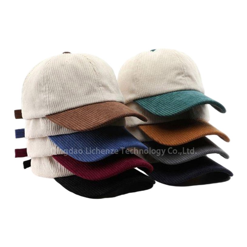 Custom Logo High Quality Blank 6 Panels Corduroy Plain Cap Sport Cap Winter Hat Baseball Cap