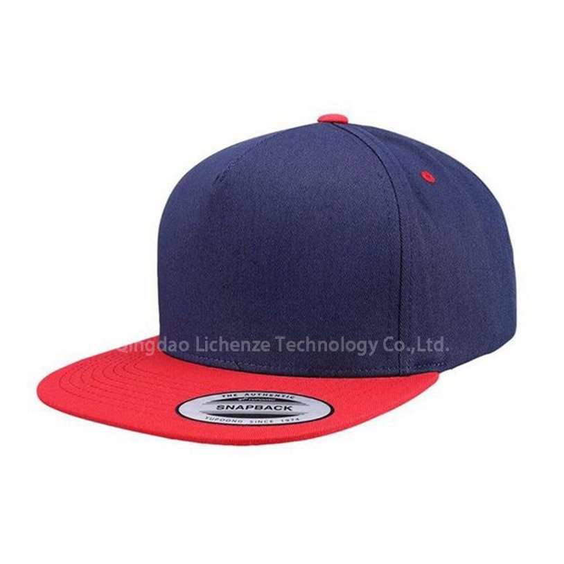 Custom Logo 5 Panels 100% Acrylic or Cotton Twill OEM Hat Blank Flat Brim Plain Snapback Cap