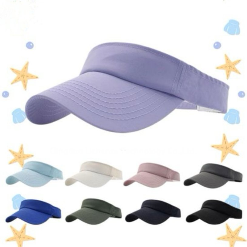 Quick Dry Polyester Nylon Plain Custom Summer Outdoor Quick Dry Tennis Golf Visor UV Protection Breathable Ponytail Beach Sport Sun Visor Hat 