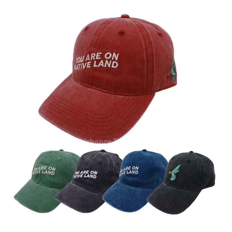 Brands 100%Cotton Twill 6 Panels Flat Embroidery Baseball Cap Soft Effect Unstructured Sport Washed Cap